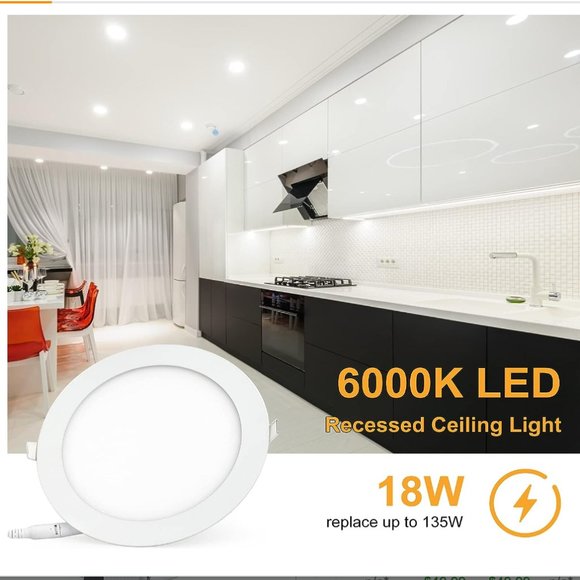 Xingruyu 7 Inch Ultra-Thin Recessed LED Lighting (4 Pack) - New - Picture 7 of 8